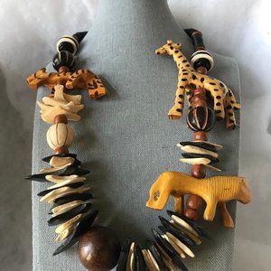 African necklace hand carved figure